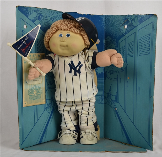 New York Yankee Cabbage Patch doll w/ Cap & Flag 