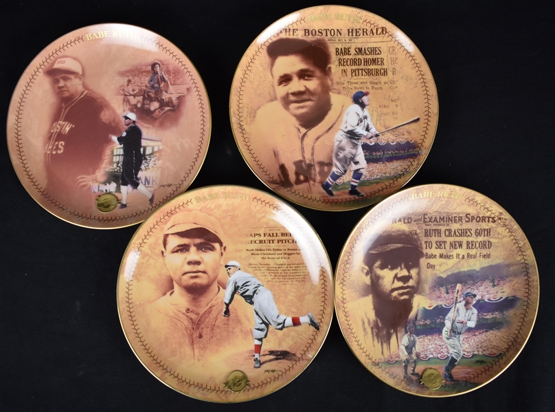 Collection of 4 Babe Ruth Limited Edition Plates