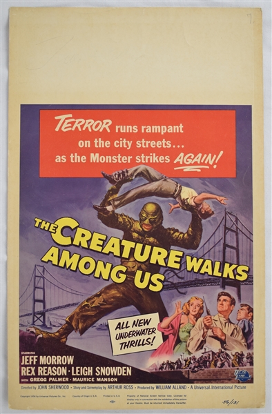 Vintage 1956 "The Creature Walks Among Us" Movie Poster