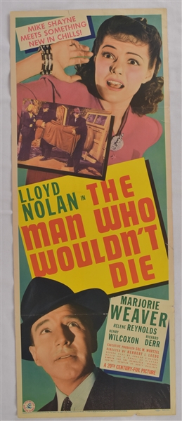Vintage 1942 "The Man Who Wouldnt Die" Movie Poster