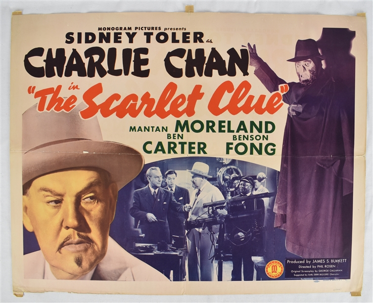 Vintage 1945 "The Scarlet Clue" Movie Poster