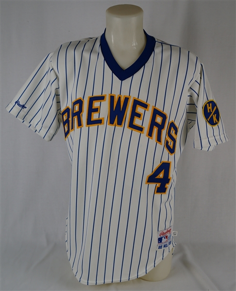 Paul Molitor 1988 Milwaukee Brewers Game Used Jersey w/Harvey Kuenn Patch & Dave Miedema LOA