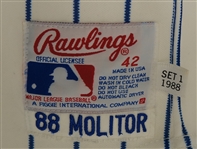 Paul Molitor 1988 Milwaukee Brewers Game Used Jersey w/Harvey Kuenn Patch & Dave Miedema LOA