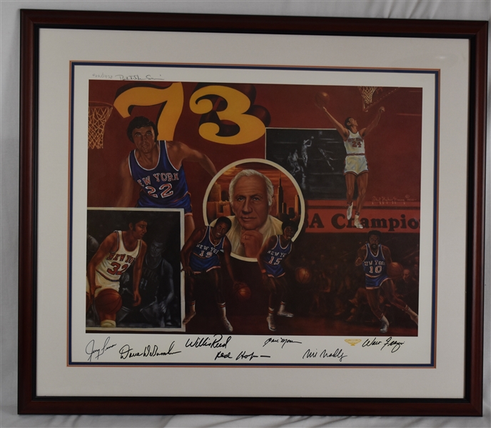 New York Knicks 1973 Team Signed Framed Display