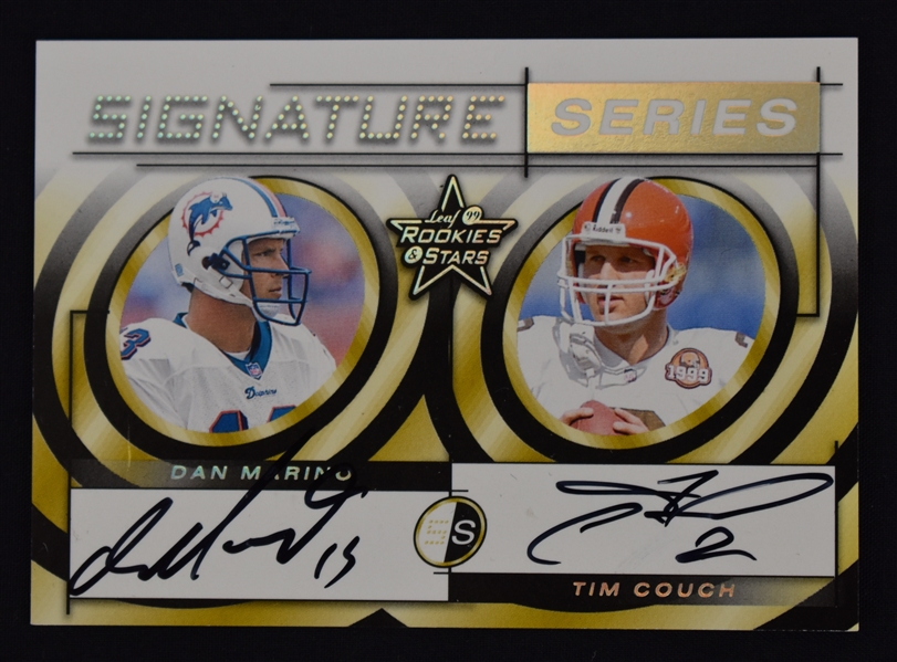 Dan Marino & Tim Couch 1999 Donruss Limited Edition Autographed Card #24/50.