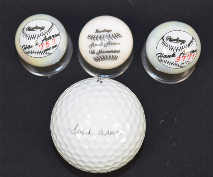 Hank Aaron Collectible Marbles & Golf Ball