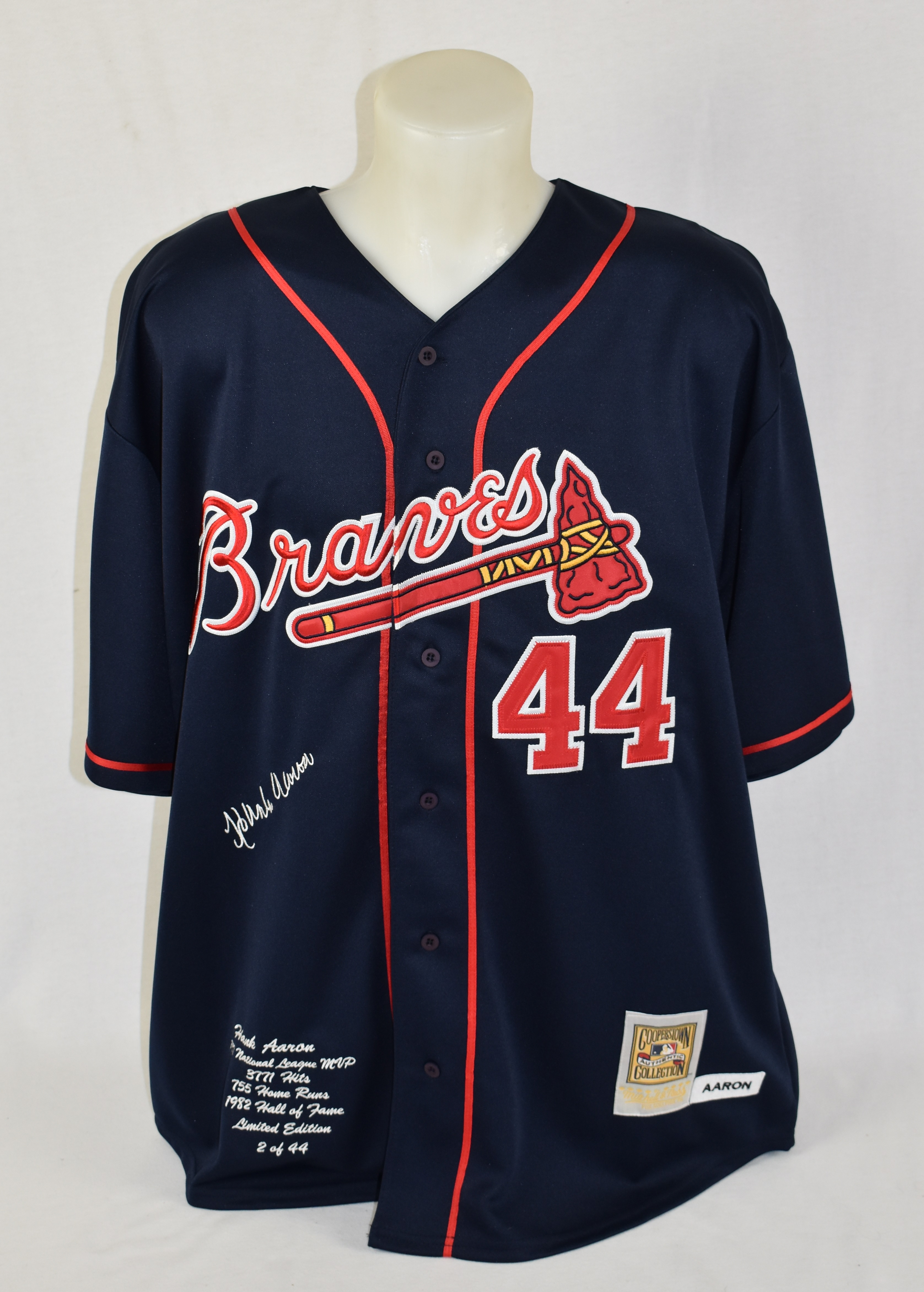 1974 Hank Aaron Atlanta Braves Mitchell and Ness Blue MLB Jersey Size 4XL –  Rare VNTG