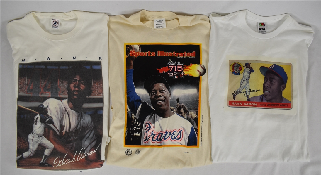 Hank Aaron Lot of 3 Shirts