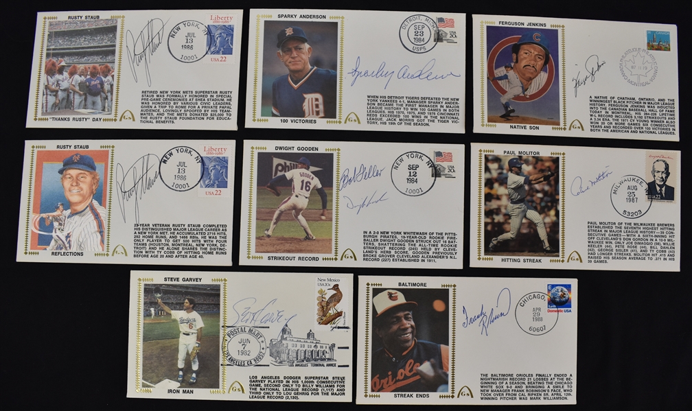 Collection of 8 Autographed First Day Covers w/Frank Robinson