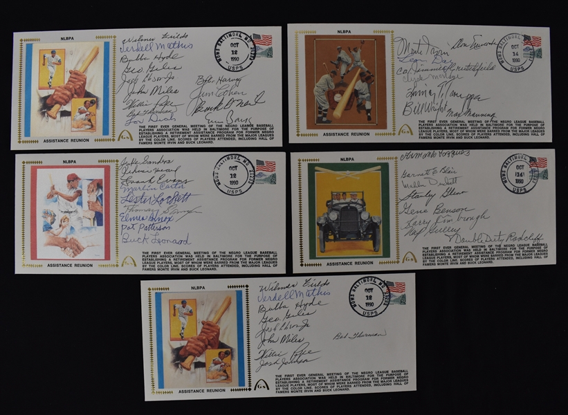 NLBPA Collection of 5 Autographed First Day Covers 