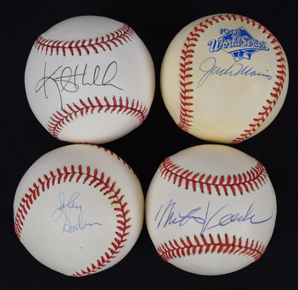 Collection of 4 Autographed Baseballs w/Jack Morris