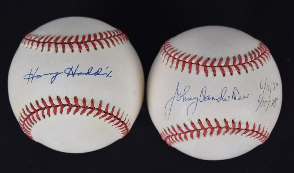 Johnny Vandermeer & Harvey Haddix Autographed Baseballs