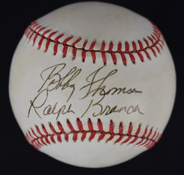 Bobby Thomson & Ralph Branca Autographed Baseball