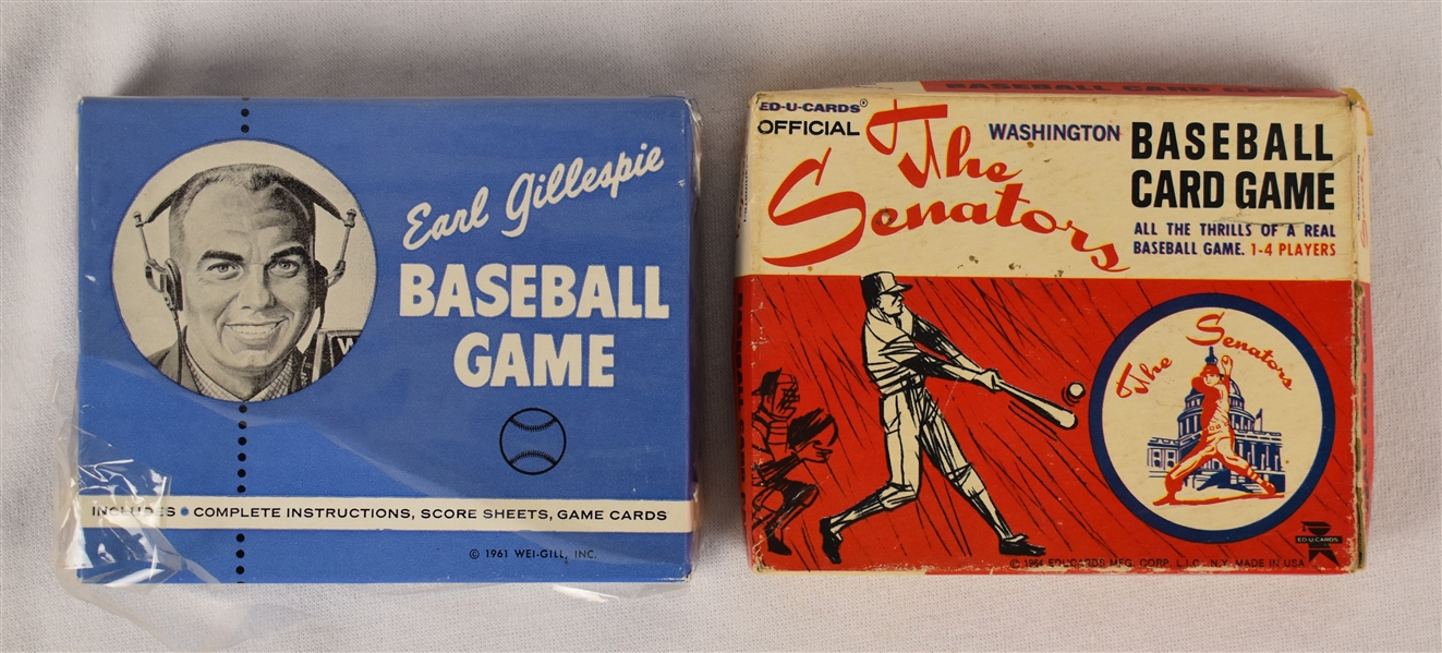 Vintage Washington Senators & Earl Gillespie Baseball Games