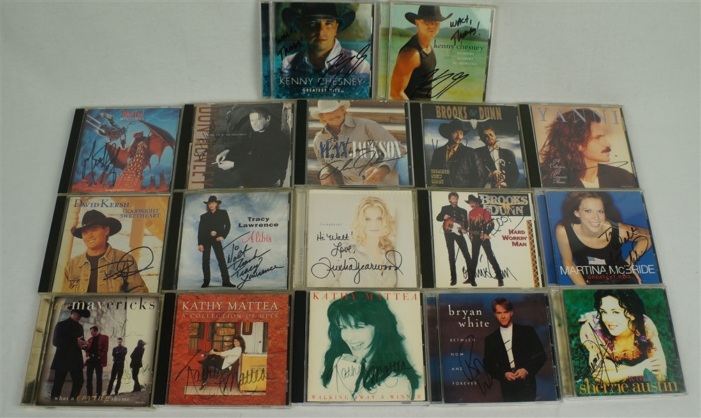Collection of 17 Autographed CDs w/Case
