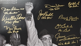 Vince Lombardi Super Bowl I & II Championship Team Autographed & Inscribed 16x20 Photo w/9 Signatures