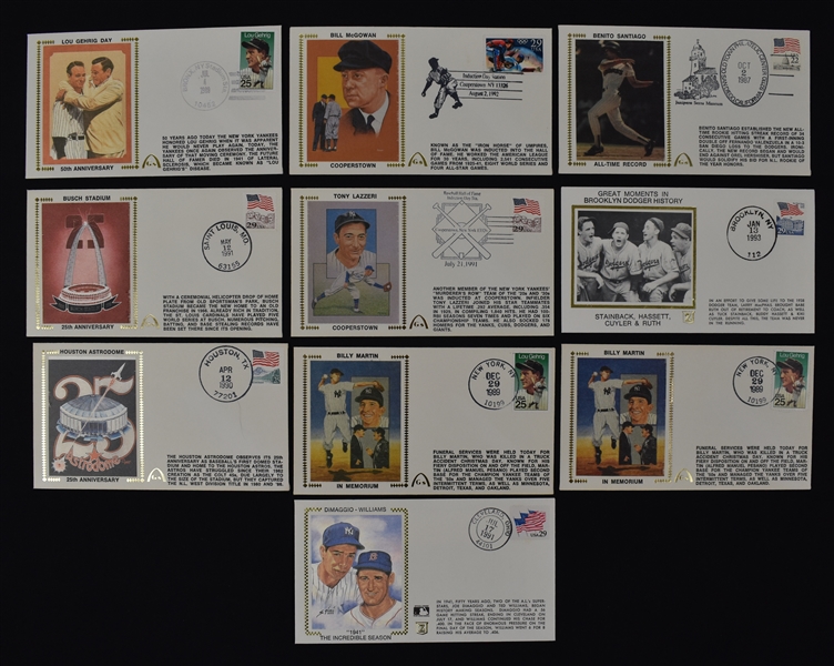 Collection of 10 Unsigned HOF & Special Anniversary First Day Covers 
