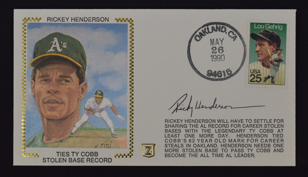 Rickey Henderson Autographed First Day Cover