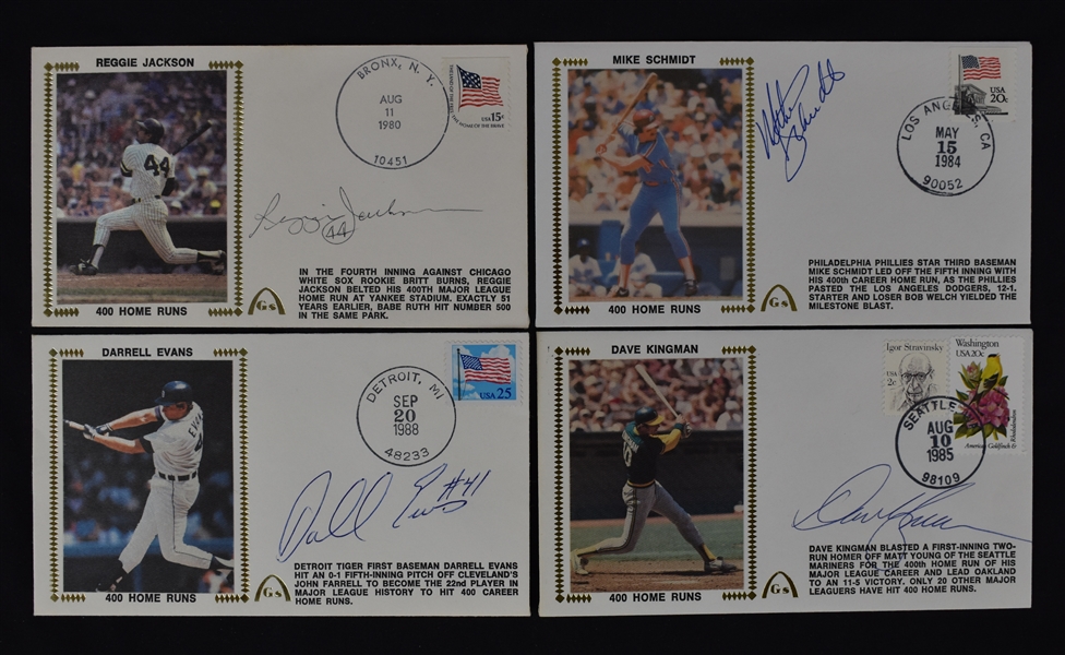 Collection of 4 Autographed 400 HR Club First Day Covers 