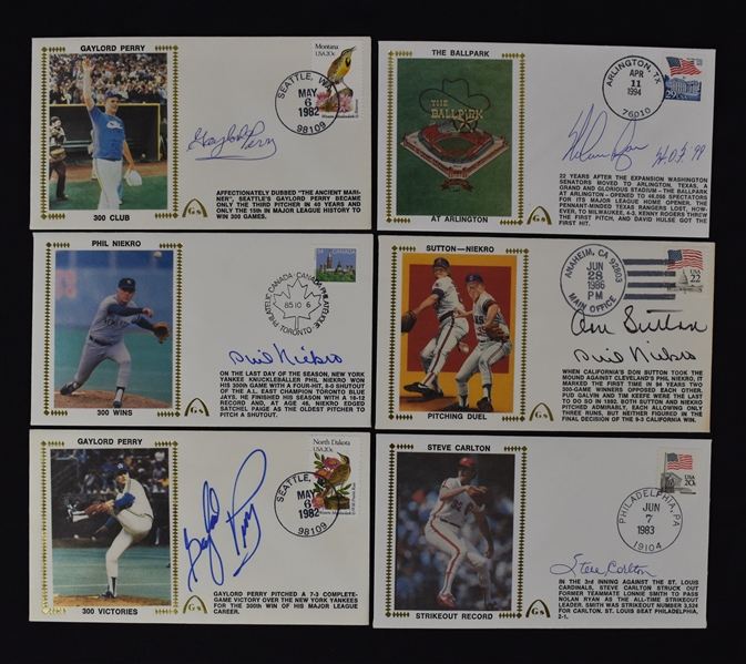 Collection of 6 Autographed 300 Win Club First Day Covers 