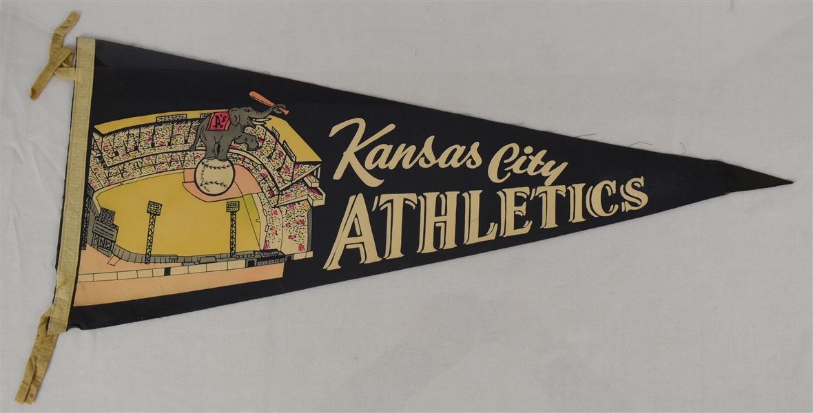 Vintage 1950s Kansas City Athletics Pennant