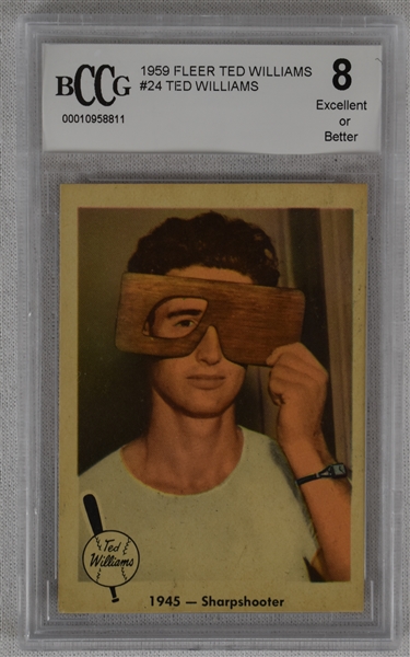 Ted Williams 1959 Fleer Baseball Card #24 BCCG 8