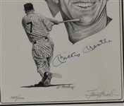 Mickey Mantle Autographed 8x10 Lithograph Plaque