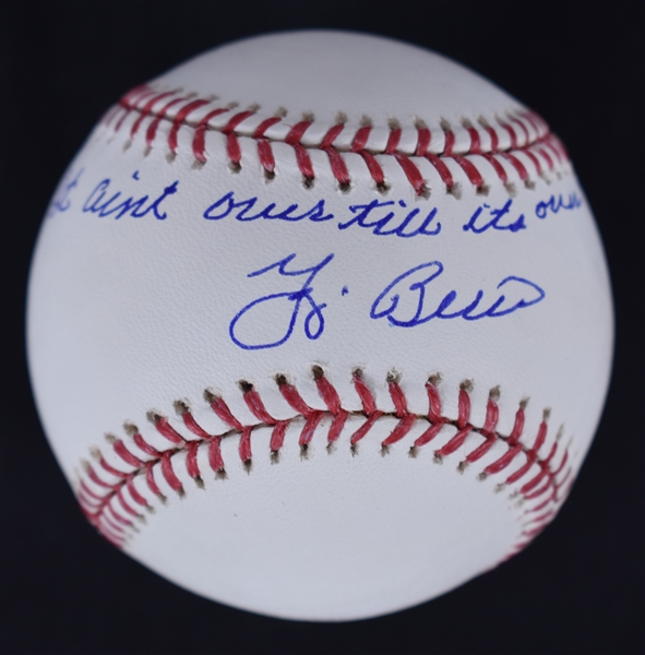 Yogi Berra Autographed & Inscribed "It Aint Over Til Its Over" Baseball