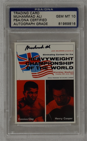 Muhammad Ali Autographed Card PSA 10 Gem Mint