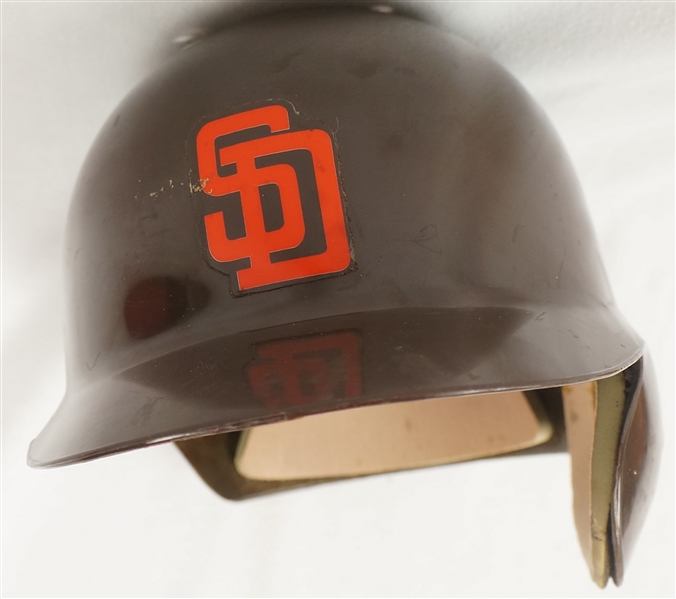 San Diego Padres c. 1980s Professional Model Batting Helmet w/Heavy Use