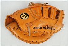 Justin Morneau 2008 Minnesota Twins Game Used & Autographed Baseball Glove w/Taube LOA