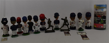 Collection of 14 Minnesota Twins Bobbleheads & Figurines