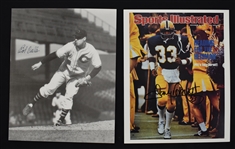 Collection of 3 Autographed HOF Plaque Postcards & 2 Autographed 8x10 Photos
