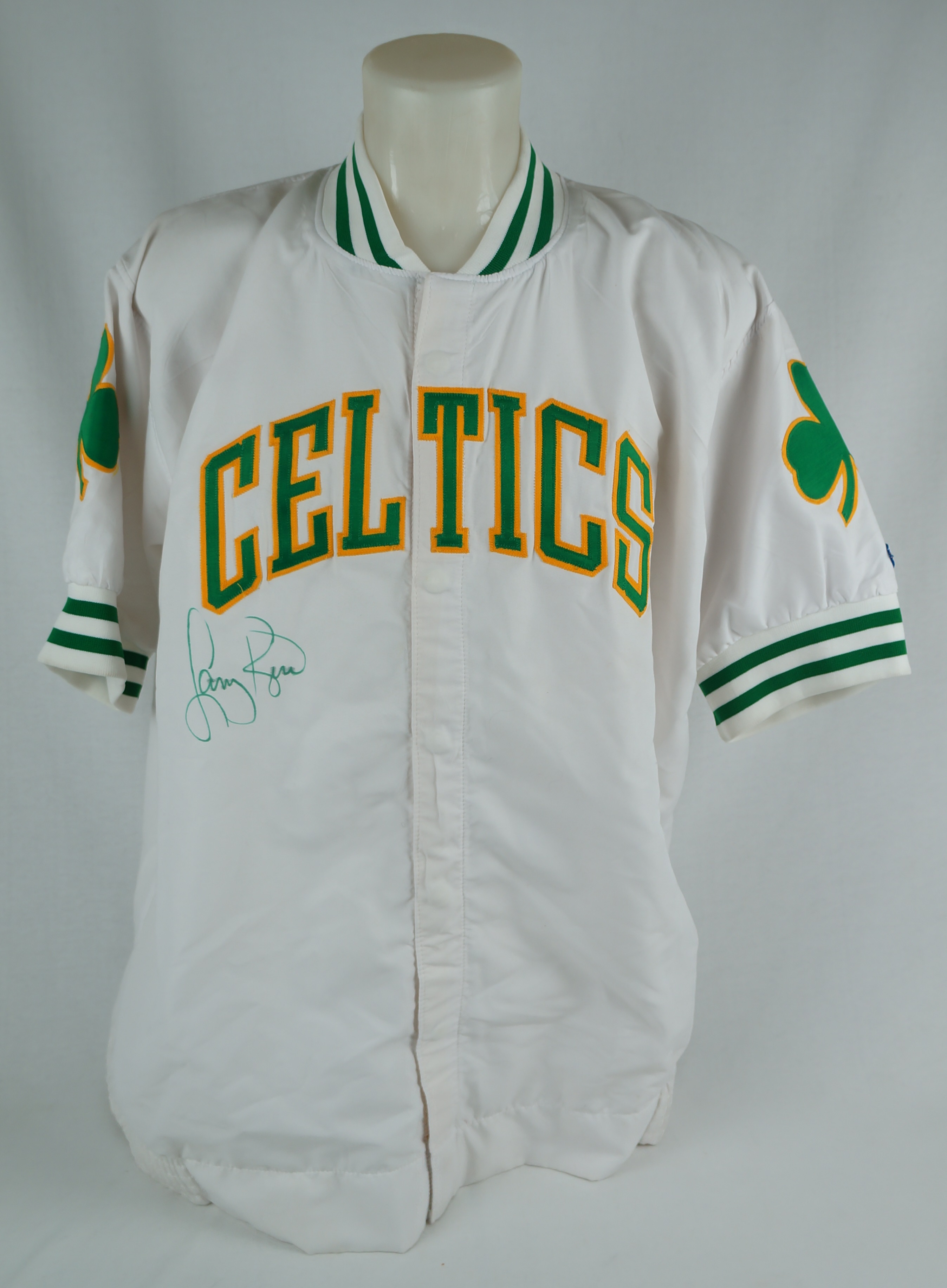 Larry Bird Autographed Boston Celtics Mitchell and Ness Warm Up Jacket - BAS COA