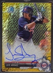 Luis Arraez Autographed 2017 Gold Wave Refractor Rookie Card #4/50