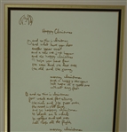 John Lennon 1969 Happy Christmas Lyrics Limited Edition Serigraph #260/1000