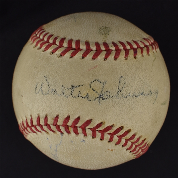 Walter Johnson Autographed Official League Baseball 