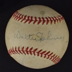 Walter Johnson Autographed Official League Baseball 