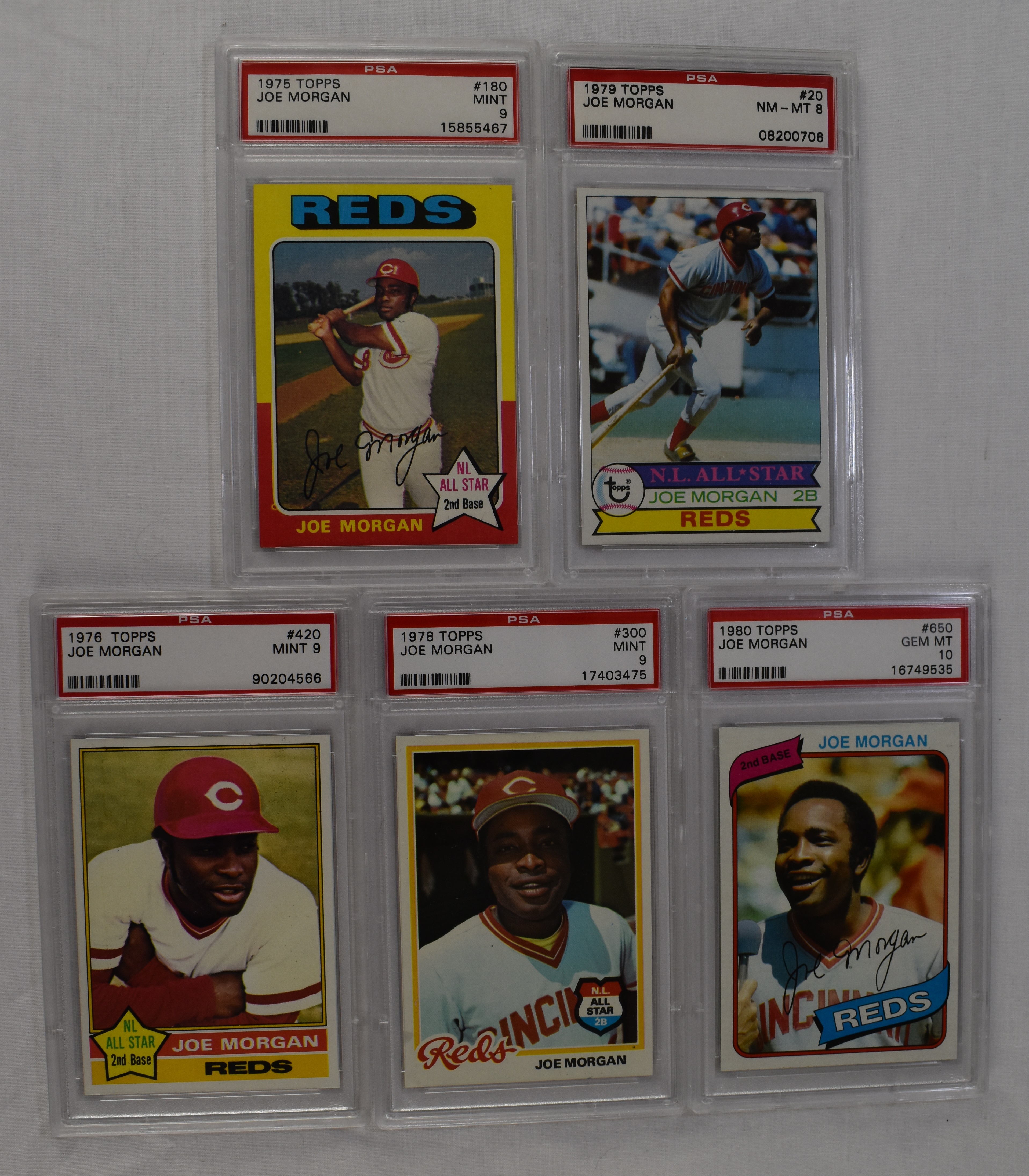 Lot Detail - Joe Morgan Lot of 5 Topps Baseball Cards Graded by PSA