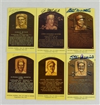 Collection of 6 Autographed Hall of Fame Plaque Postcards w/Stan Musial