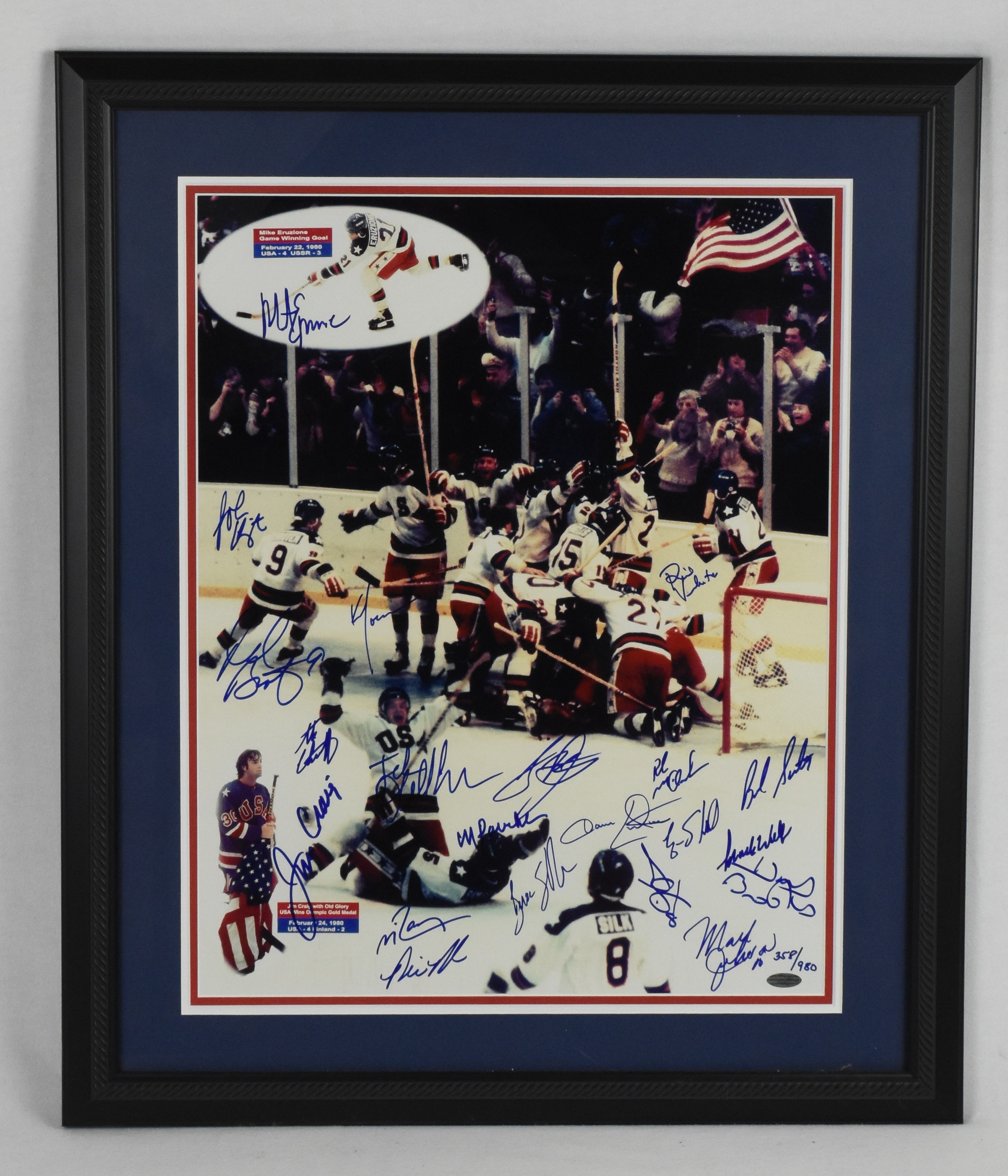 MIKE ERUZIONE Team USA 1980 Olympic Hockey SIGNED 8x10