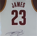 Lebron James Autographed & Custom Framed Cleveland Cavaliers Game Jersey UDA