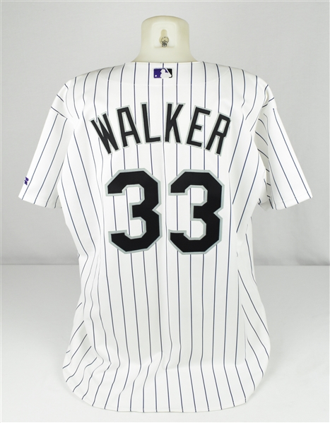 Larry Walker 2003 Colorado Rockies Game Used Jersey w/Dave Miedema LOA