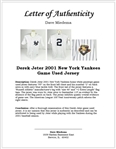 Derek Jeter 2001 New York Yankee Game Used Home Jersey w/Dave Miedema LOA & Delbert Mickel Provenance