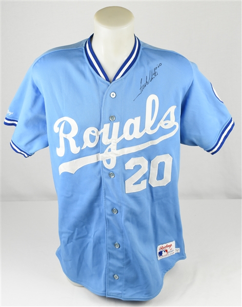 Frank White 1991 Kansas City Royals Game Used & Autographed Jersey