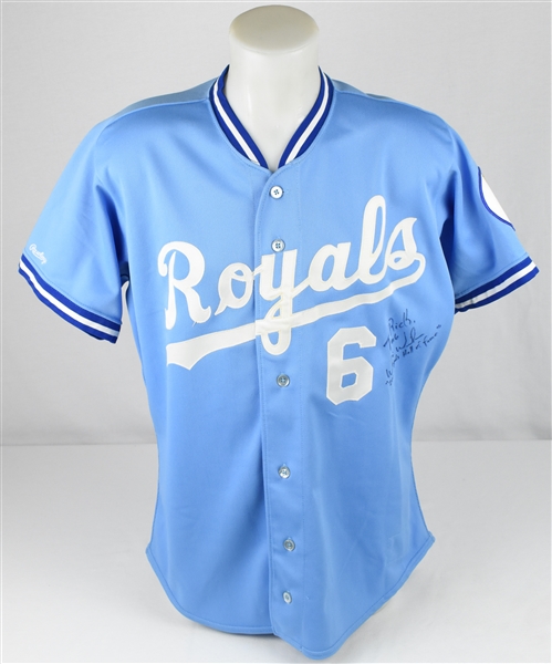 Willie Wilson 1990 Kansas City Royals Game Used & Autographed Jersey