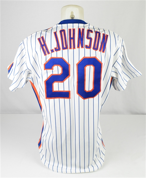Howard Johnson 1987 New York Mets Game Issued & Autographed Playoff Jersey w/Dave Miedema LOA
