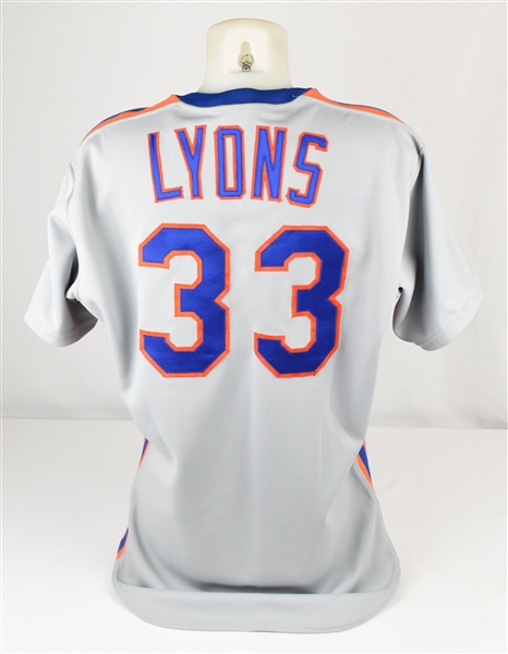 Barry Lyons 1987 New York Mets Game Used Playoff Jersey
