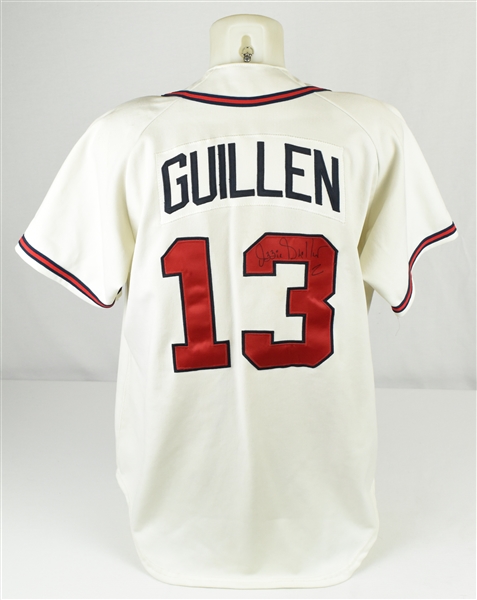 Ozzie Guillen 1998 Atlanta Braves Game Used & Autographed Jersey w/Dave Miedema LOA
