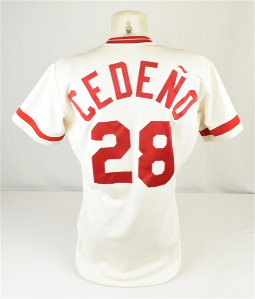 Cesar Cedeno 1984 Cincinnati Reds Game Used Jersey w/Dave Miedema LOA